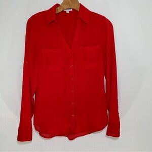 EXPRESS The Portofino Shirt Red Button-Down Shirt